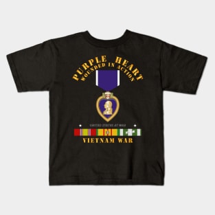 Purple Heart - WIA w VN SVC Kids T-Shirt